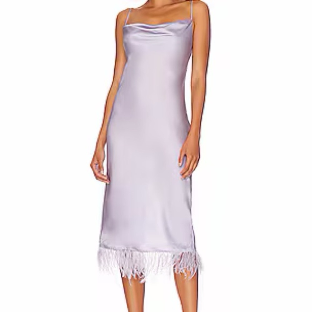 L'Academie The Mindy Midi Dress in Lavender